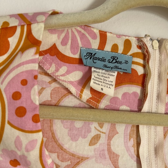 Mandie B Heart of Haute 60’s Vintage Inspired Orange Dress - Picture 3 of 5